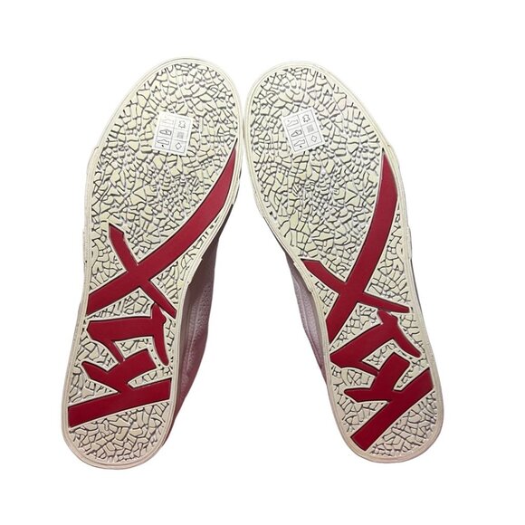 K1X Mens 93 Mid Top White Basketball Sneakers Size 11 Leather Red Detailing - Picture 3 of 9